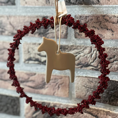 Aufhänger Deko Dalapferd "Vintersang" Keramik grau - Wohnen auf dem Land