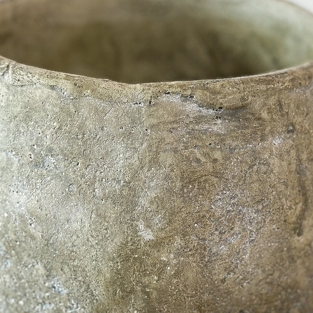 Pflanzpot Anton Steingut Grau Grün 15cm