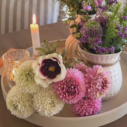 Blume Strauß Bund Zinnien "Maribel" künstlich 2 Farben 33cm