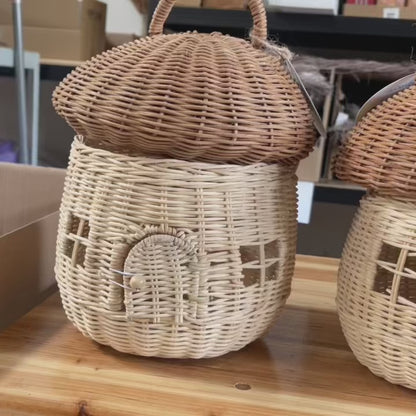 Korb Haus Pilz "Mushroom" Rattan *B-Ware*