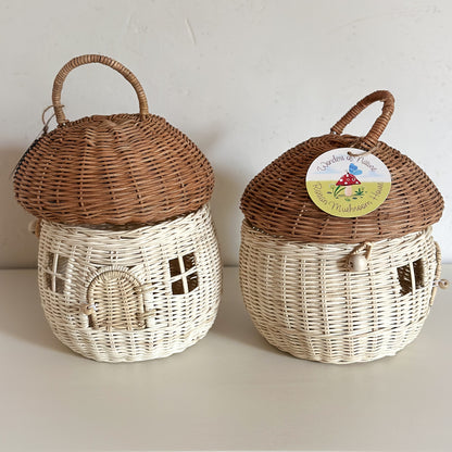 Korb Haus Pilz "Mushroom" Rattan *B-Ware* - Wohnen auf dem Land