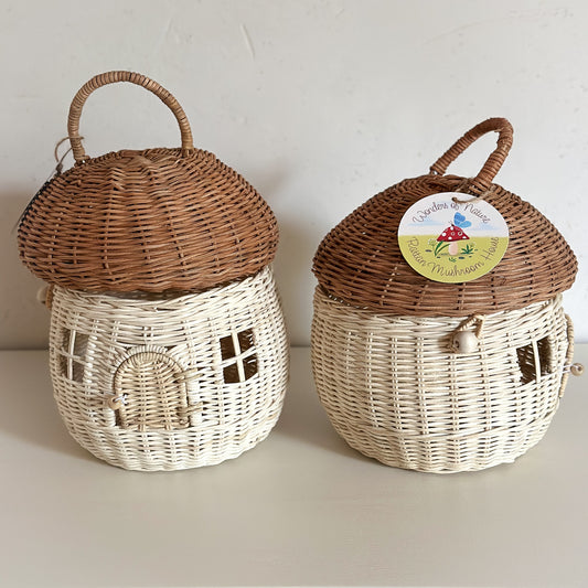 Korb Haus Pilz "Mushroom" Rattan *B-Ware* - Wohnen auf dem Land
