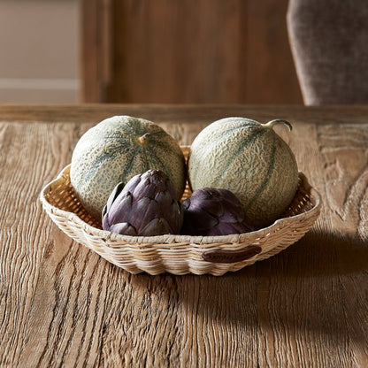 Schale Korb "Petalo" Blütenform Rattan Natur 27cm - Wohnen auf dem Land