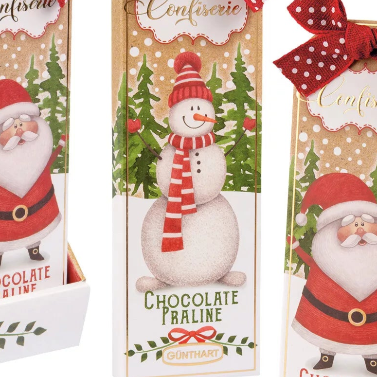 Confiserie Napolitainpräsent “Weihnachten” Nougat in Vollmilchschokolade 2 Varianten