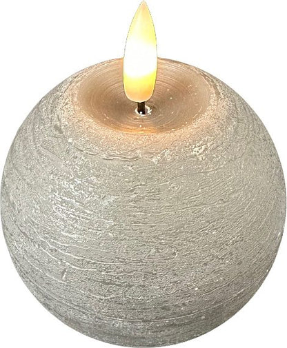 LED Kugelkerze "Luna" Echtwachs Rustic 2 Farben klein - Wohnen auf dem Land