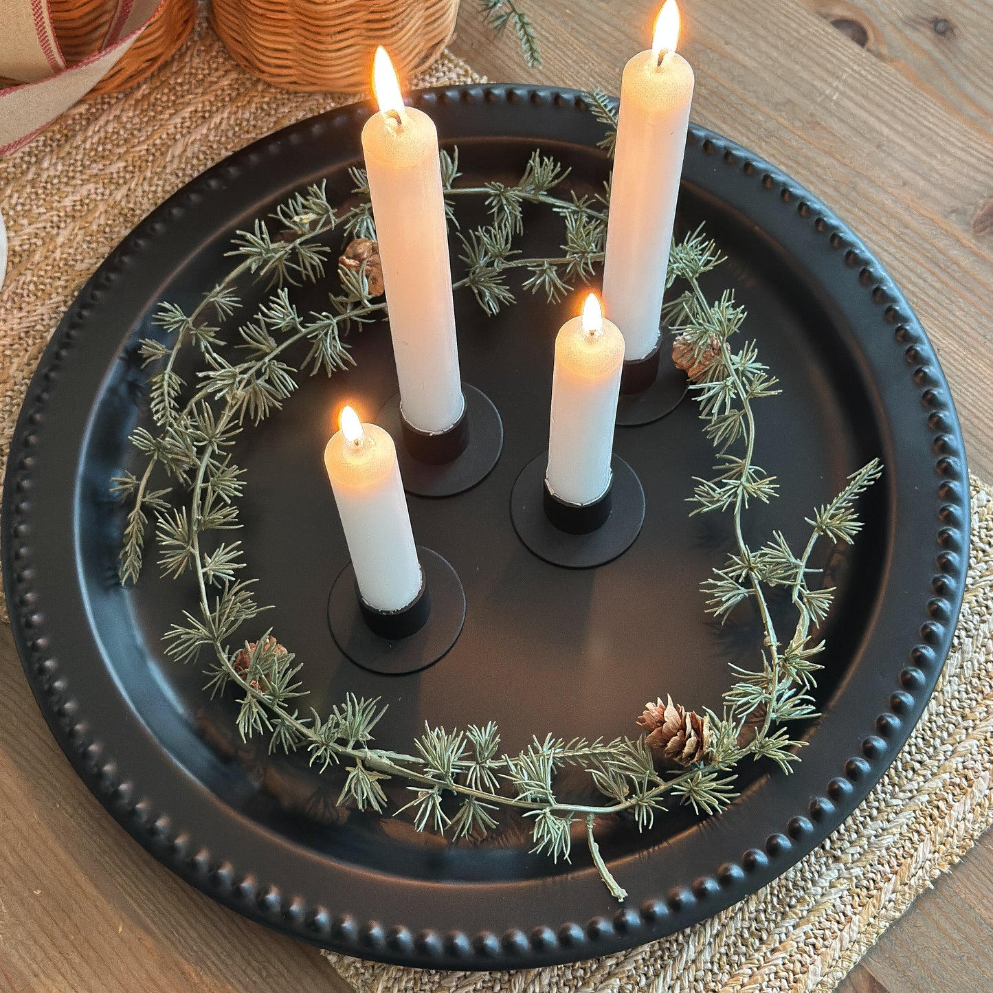 Kerzenhalter für Stabkerzen "Pure Black" Metall 4er Set - Wohnen auf dem Land