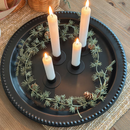 Kerzenhalter für Stabkerzen "Pure Black" Metall 4er Set - Wohnen auf dem Land