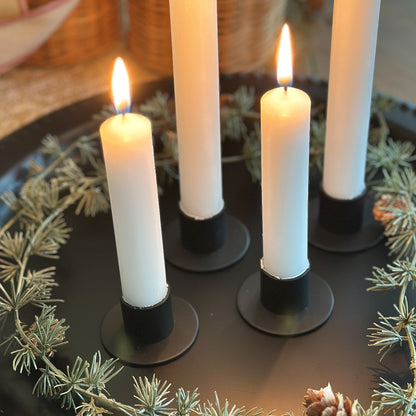 Kerzenhalter für Stabkerzen "Pure Black" Metall 4er Set - Wohnen auf dem Land