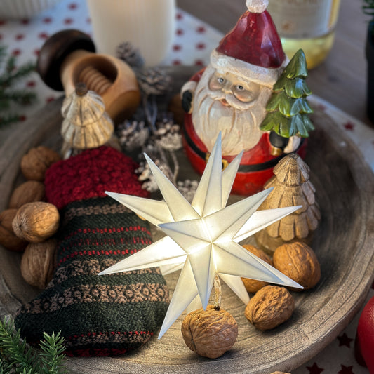 LED Einzelstern "Midi-Stern" 18 Zacken Indoor Outdoor Weiß 16cm - Wohnen auf dem Land