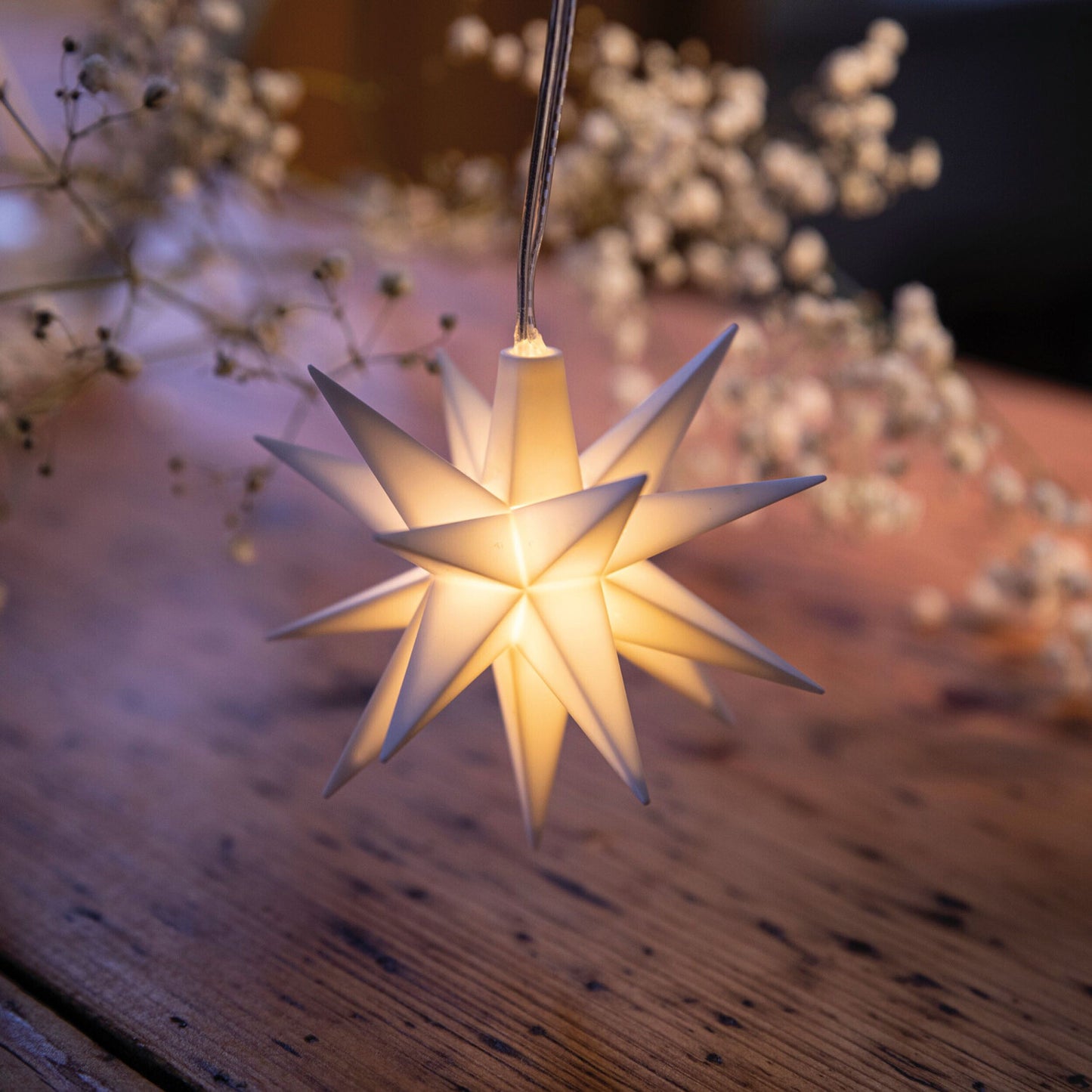 LED Einzelstern "Mini-Stern" 18 Zacken Indoor Weiß 12cm - Wohnen auf dem Land