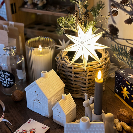 LED Einzelstern "Fenster-Stern" 9 Zacken Indoor/Outdoor Weiß 15cm - Wohnen auf dem Land