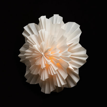 Leuchtstern 3D Aufhänger "Eisblume" Papier LED Weiß 50cm - Wohnen auf dem Land