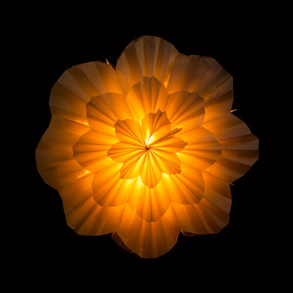 Leuchtstern 3D Aufhänger "Eisblume" Papier LED Weiß 50cm - Wohnen auf dem Land