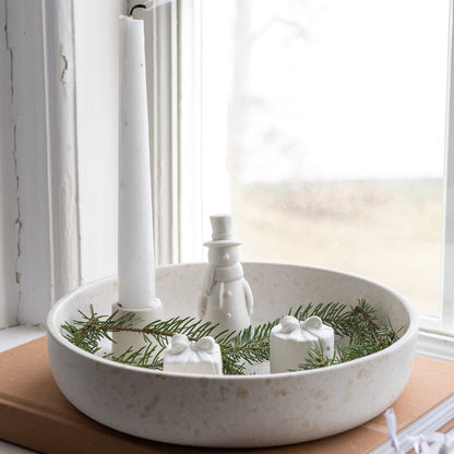 Deko Schneemann "Rune" Keramik Matt Weiß - Wohnen auf dem Land