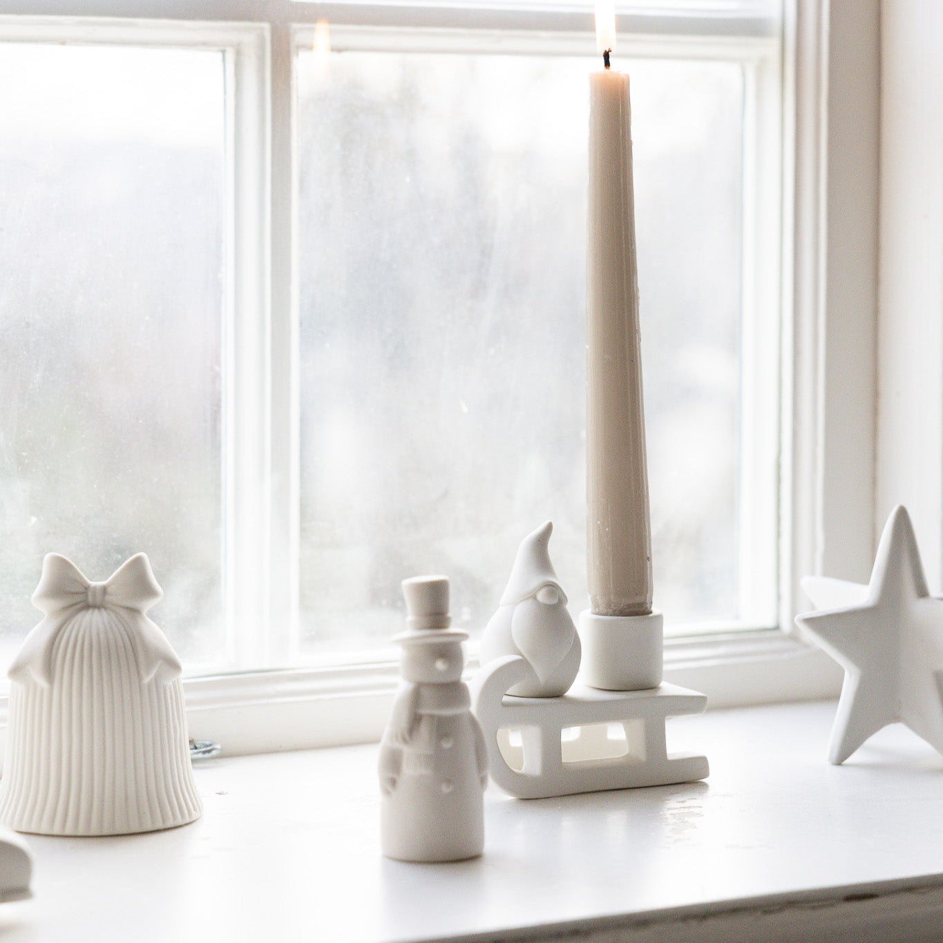 Deko Schneemann "Rune" Keramik Matt Weiß - Wohnen auf dem Land