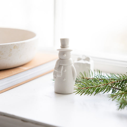 Deko Schneemann "Rune" Keramik Matt Weiß - Wohnen auf dem Land