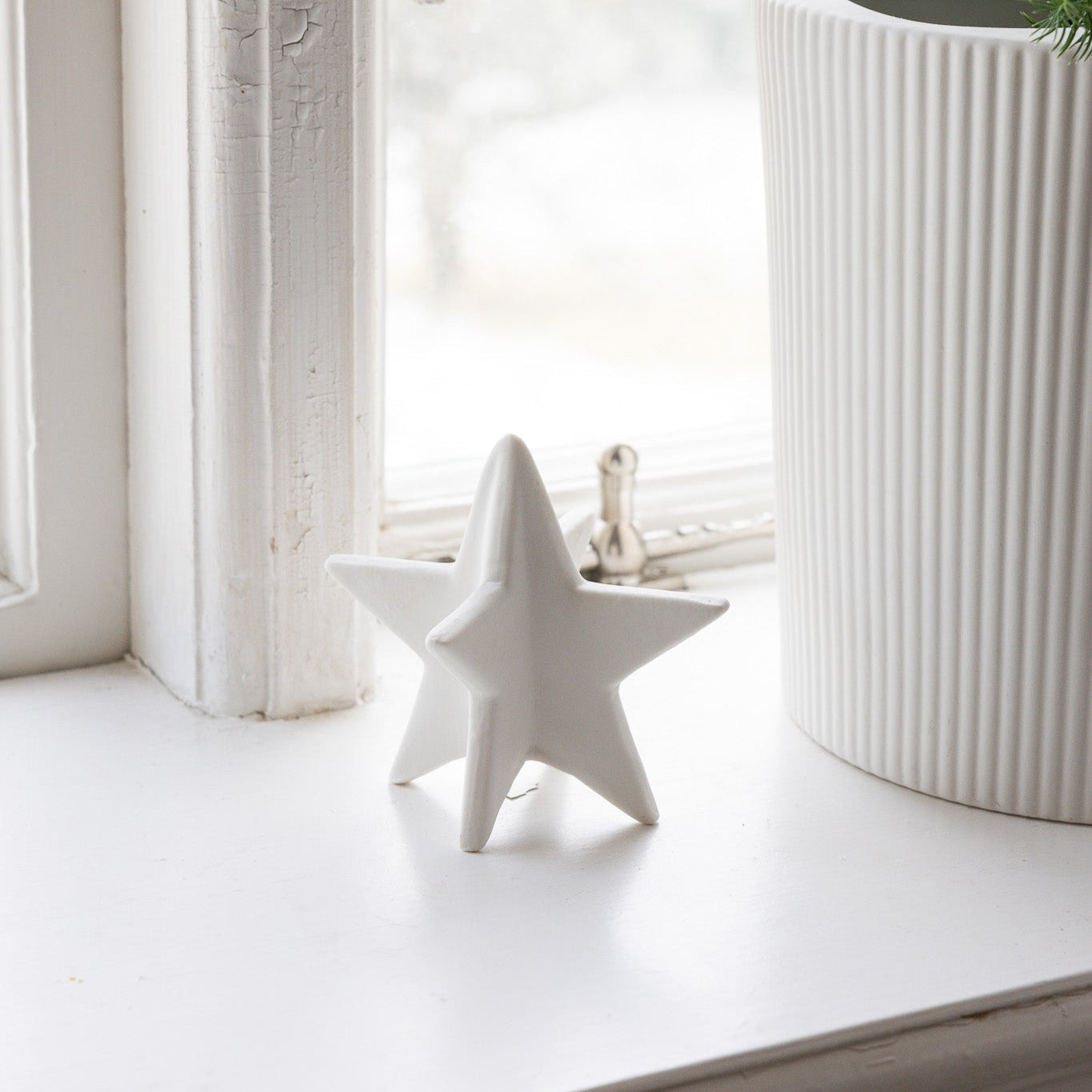 Deko Stern "Starlund" Keramik Matt Weiß - Wohnen auf dem Land