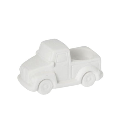 Teelichthalter Auto "Vinterviken" Keramik Matt Weiß - Wohnen auf dem Land