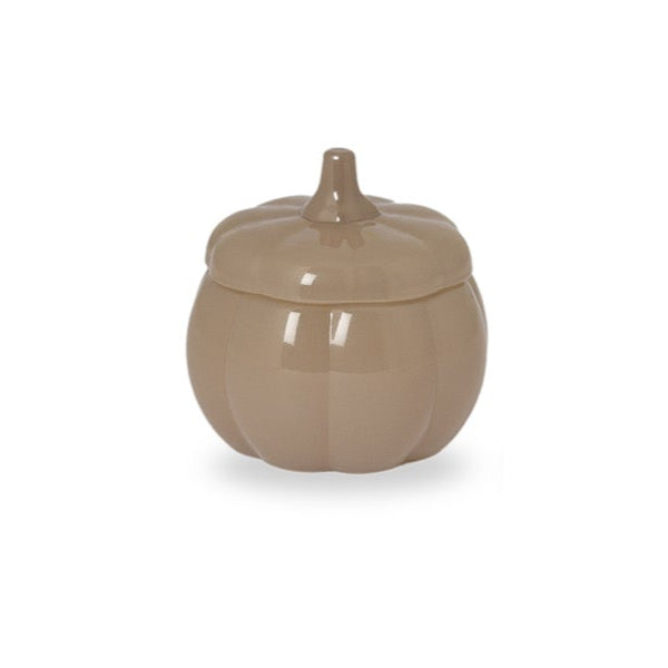 Schale Dose Kürbis mit Deckel "Brehult" Glas Beige 9cm - Wohnen auf dem Land