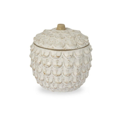 Schale Dose Zapfen mit Deckel "Bergsjö" Keramik Weiß 10cm - Wohnen auf dem Land