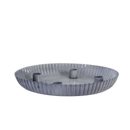 Kerzenhalter Schale "Malva" Metall Greige - Wohnen auf dem Land