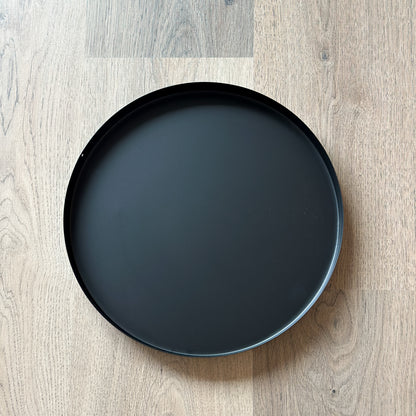 Schwarzes Metalltablett Noir rund 40 cm