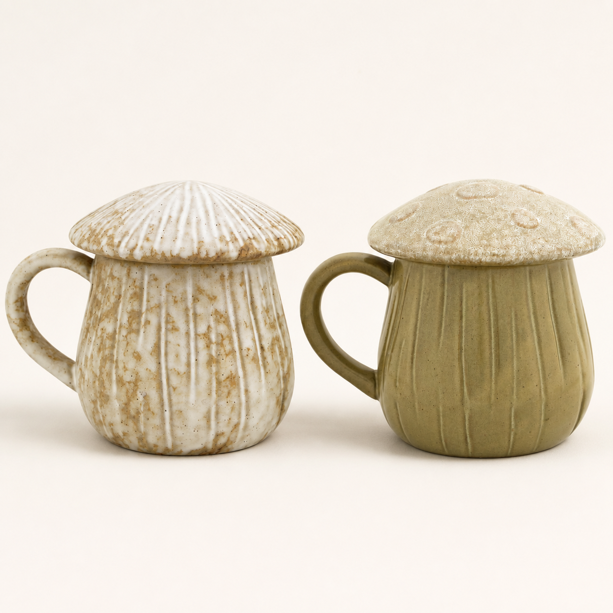Tasse Mushroom in Beige und Grün