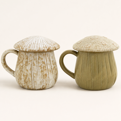 Tasse Mushroom in Beige und Grün