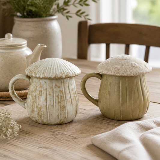 Mushroom Tasse im herbstlichen Landhausambiente