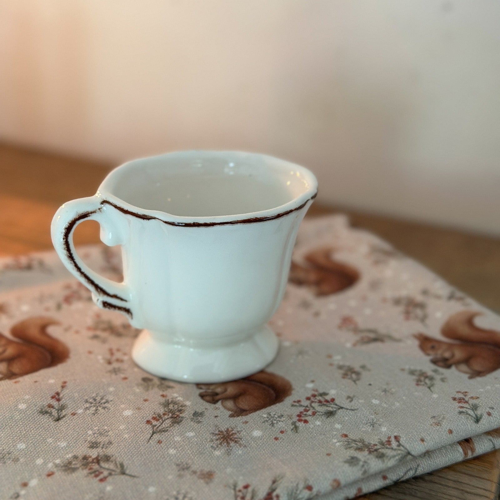 Tasse Nonna Keramik Vintage Weiß Braun