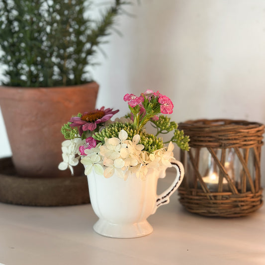 Tasse "Nonna" Keramik Vintage Weiß Braun von Wohnen auf dem Land – Ansicht 2