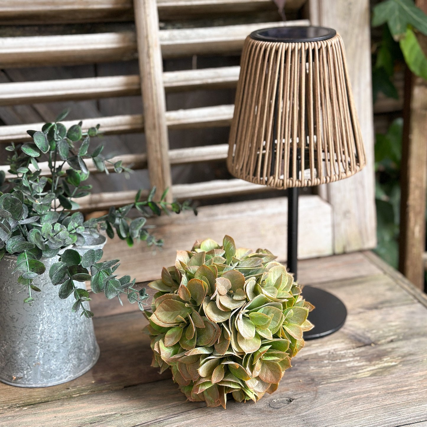 Tischlampe Salford LED Solar Rattanlook Ambiente