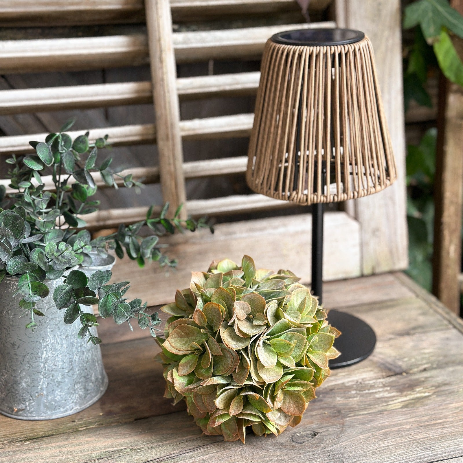 Tischlampe Salford LED Solar Rattanlook Ambiente