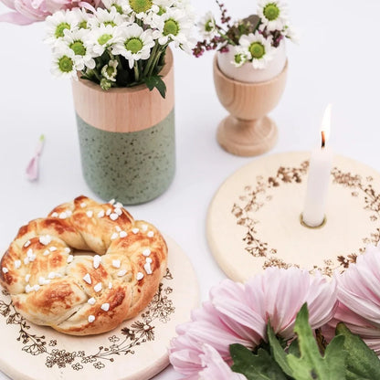 Kerzenteller - Blumenkranz - Wohnen auf dem Land