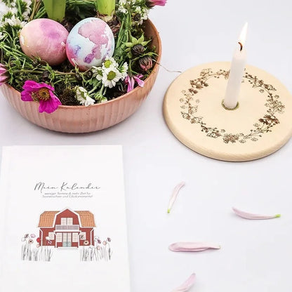 Kerzenteller - Blumenkranz - Wohnen auf dem Land