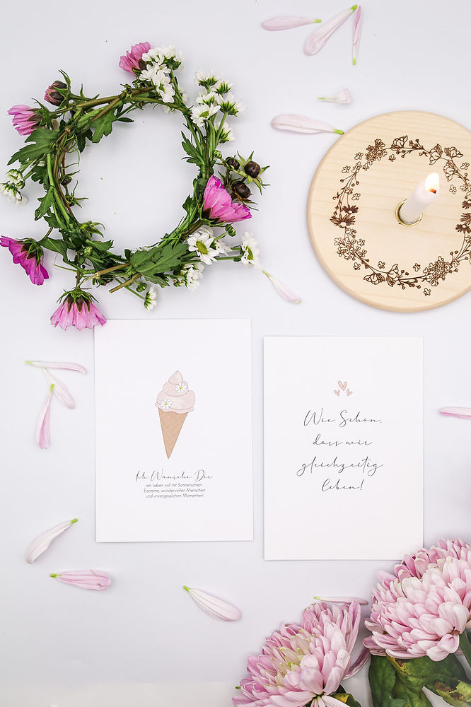 Postkarte "Eiscreme & Sonnenschein" - Wohnen auf dem Land