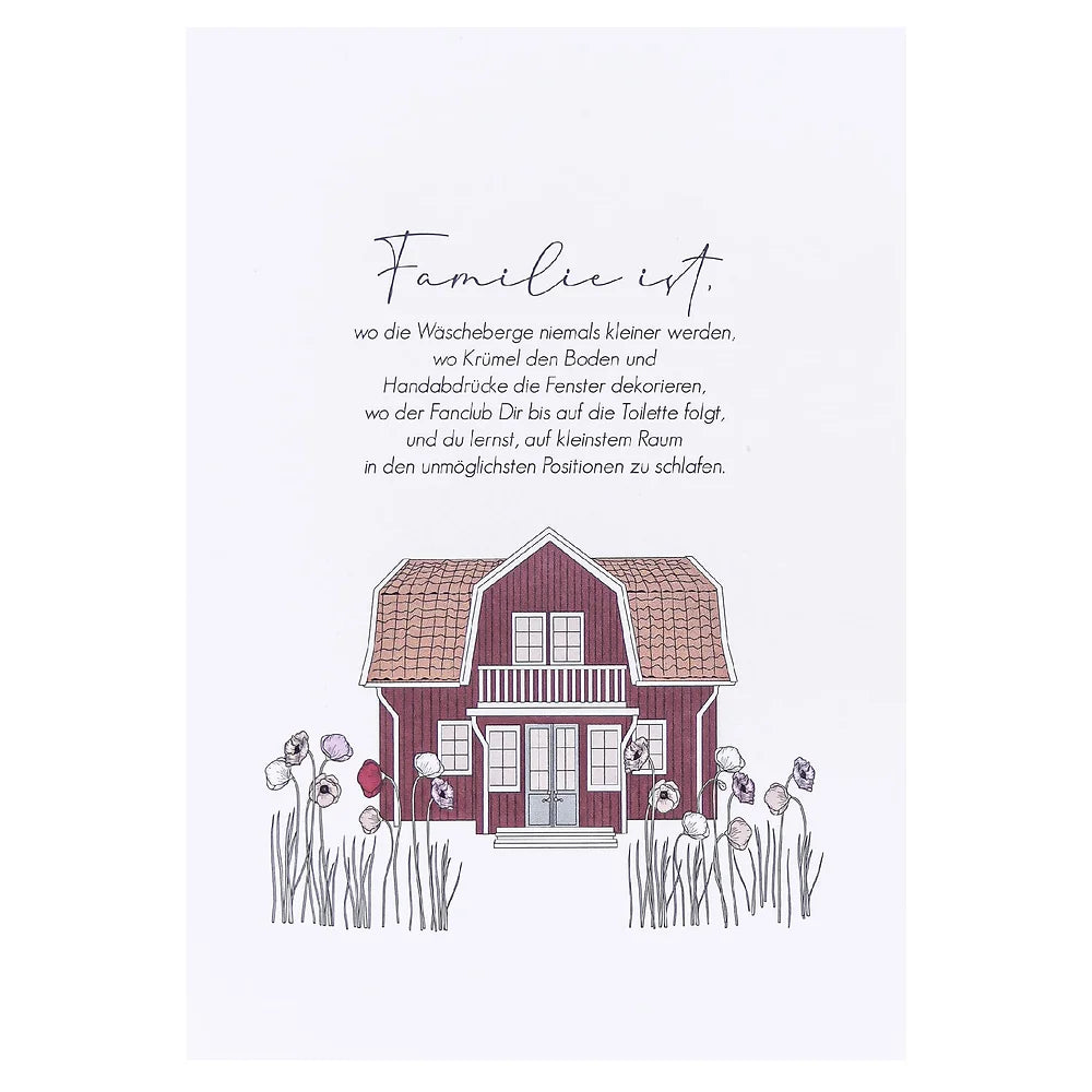 Postkarte "Familie ist …" - Wohnen auf dem Land
