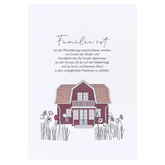 Postkarte "Familie ist …" - Wohnen auf dem Land