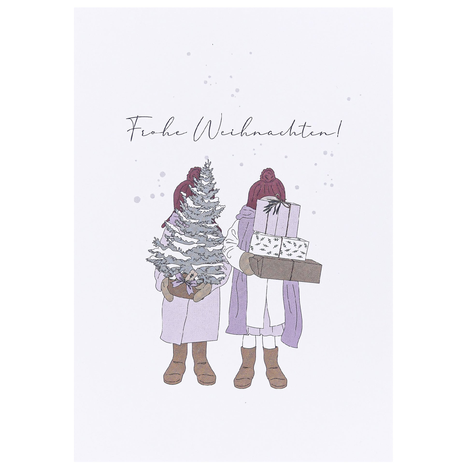 Postkarte "Frohe Weihnachten!" - Wohnen auf dem Land