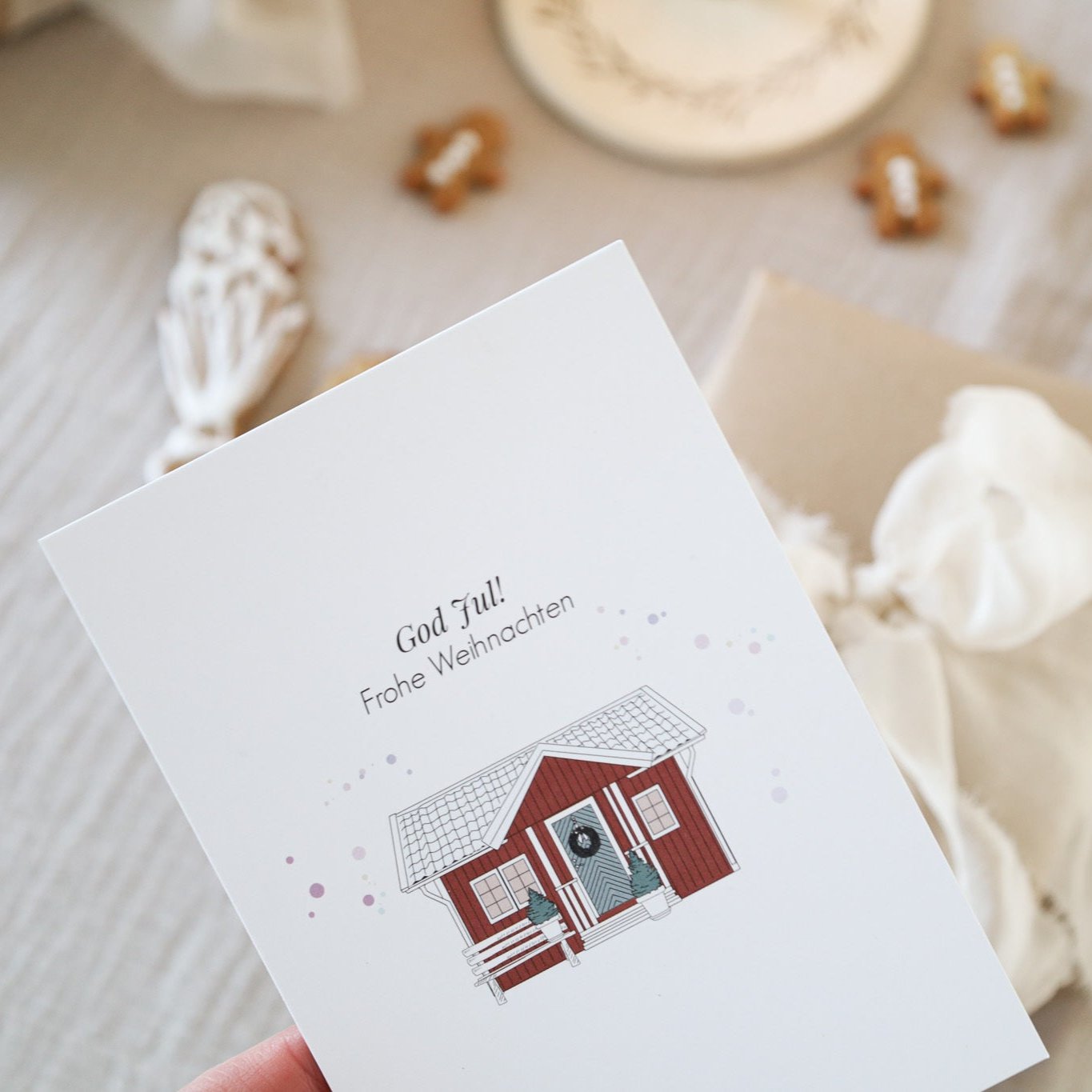 Postkarte "God Jul!" - Wohnen auf dem Land