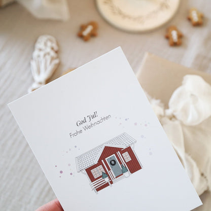 Postkarte "God Jul!" - Wohnen auf dem Land