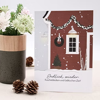 Postkarte "Kuscheldecken- und Lebkuchenzeit" - Wohnen auf dem Land