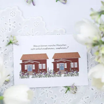 Postkarte "Warum können manche Menschen nicht einfach nebenan wohnen?" - Wohnen auf dem Land
