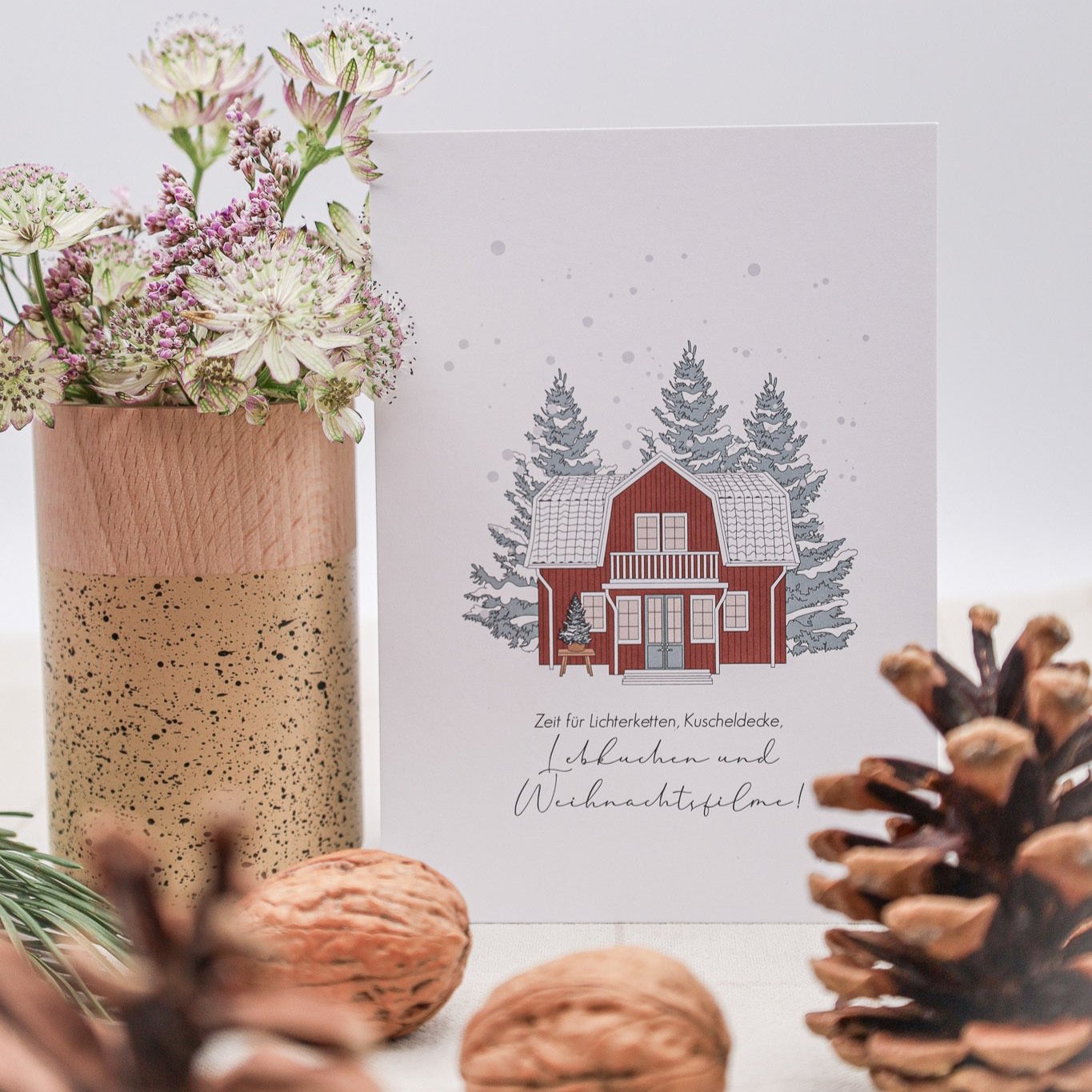 Postkarte "Zeit für Lichterketten" - Wohnen auf dem Land