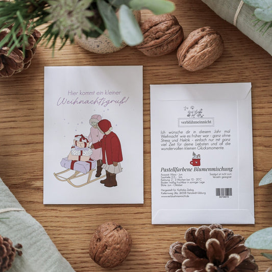 Pastellfarbene Blumenmischung - Hier kommt ein kleiner Weihnachtsgruß! - Wohnen auf dem Land