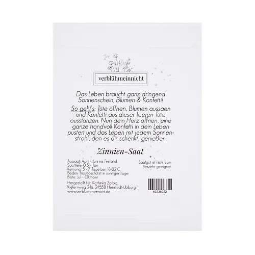 Zinnien-Saat - Sonnenschein im Herzen und Konfetti für die Seele! - Wohnen auf dem Land