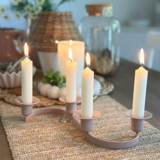 Kerzenhalter "Blush" für Stabkerzen Rosa 28cm - Wohnen auf dem Land