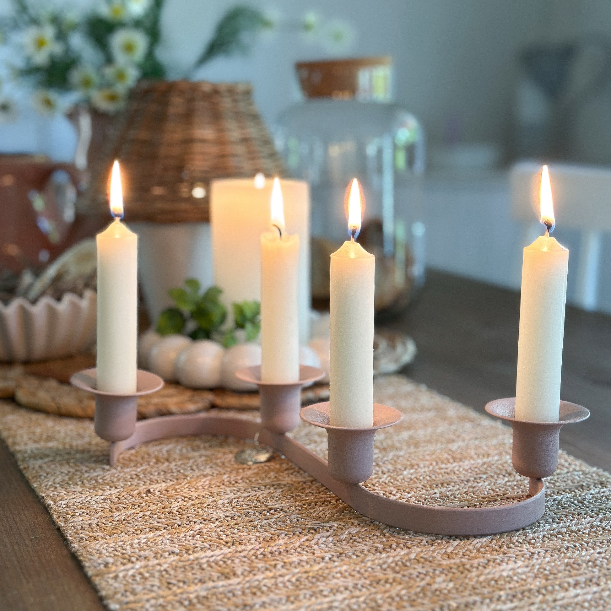 Kerzenhalter "Blush" für Stabkerzen Rosa 28cm - Wohnen auf dem Land