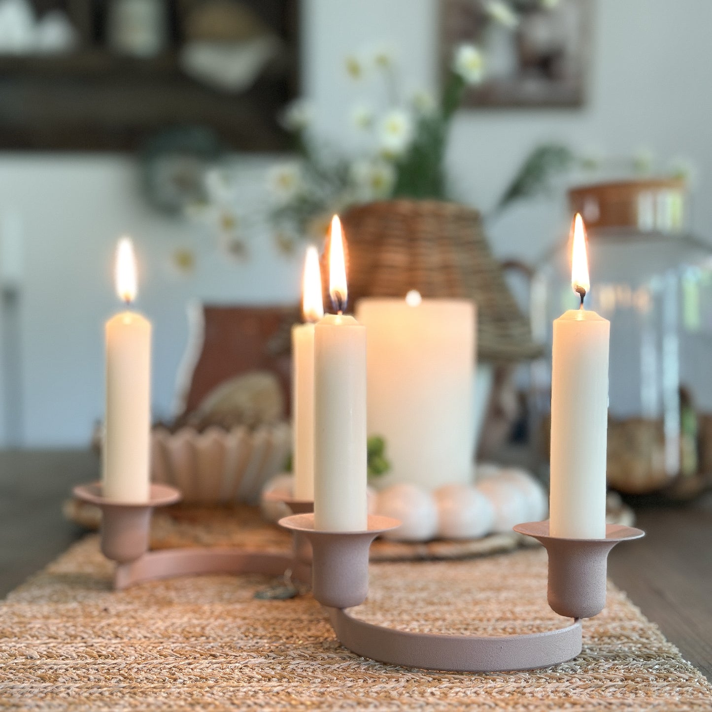 Kerzenhalter "Blush" für Stabkerzen Rosa 28cm - Wohnen auf dem Land