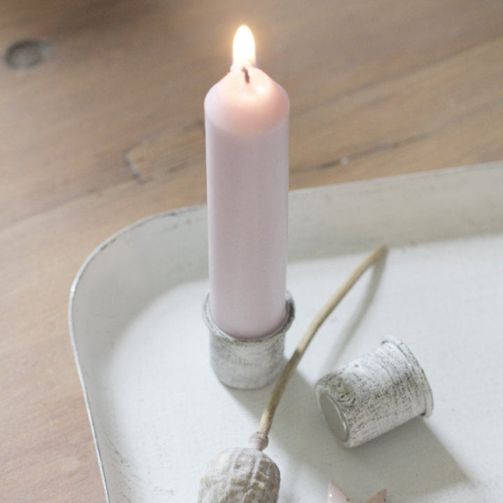 Kerzenhalter "Vintage" weiß magnetisch für Stabkerzen - Wohnen auf dem Land